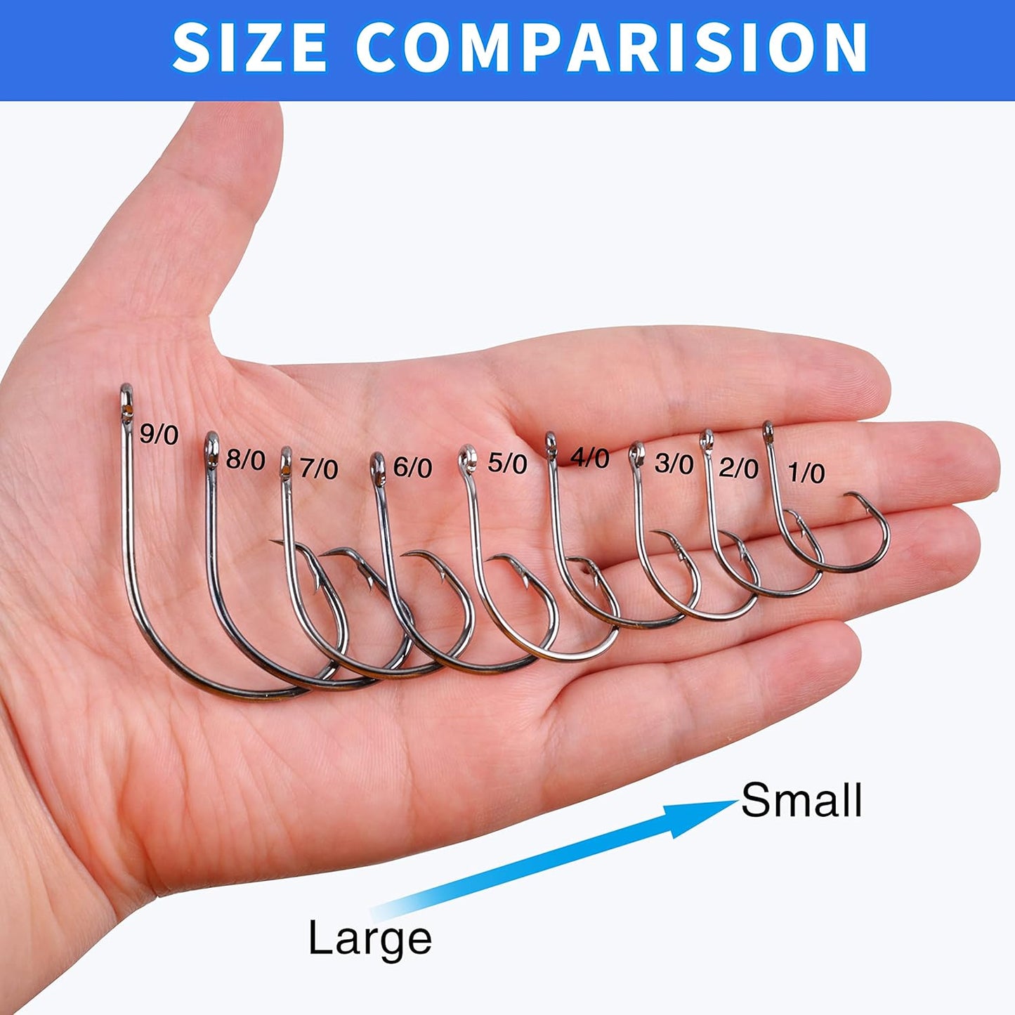 Inline Circle Hooks Saltwater, 100pcs High Carbon Steel Catfish Hooks in-Line Straight Eye Octopus Circle Hook Saltwater Freshwater Fishing Hooks for Catfish Bass
