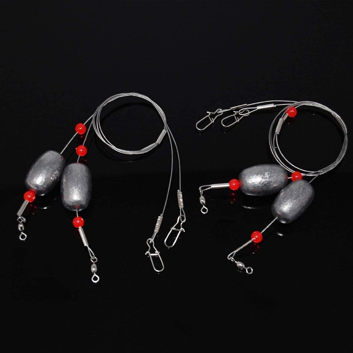 Fishing Egg Sinker Rigs, 8pcs Catfish Rigs Saltwater Flounder Rigs Fishing Wire Leader Rigs with Egg Weights Swivel Snaps Fishing Ready Rigs Bottom Rig