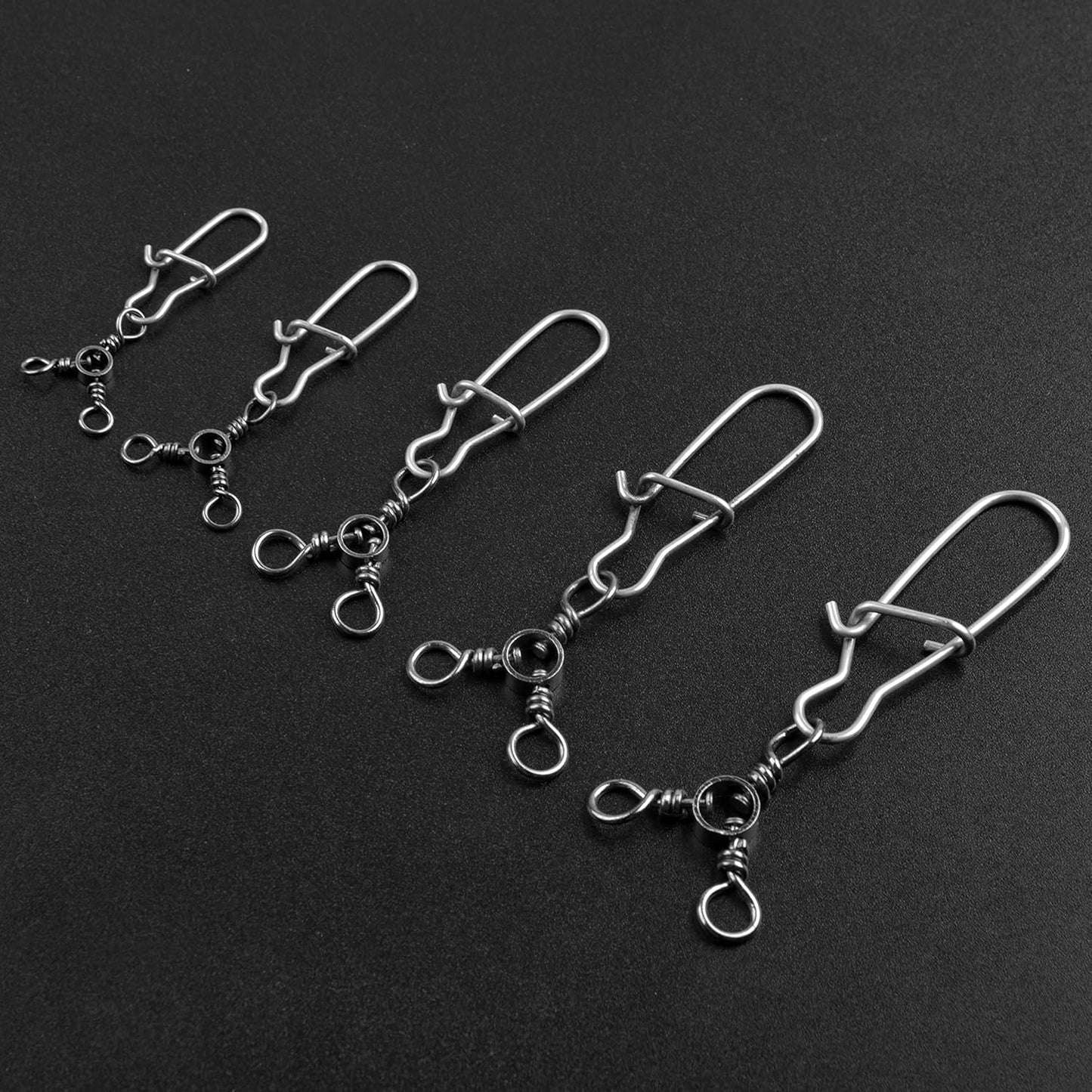 3 Way Snap Swivels Fishing Tackle, 25pcs High Strength T-Turn Fishing Swivels with Snaps Saltwater Fishing Lure Connectors for Trolling Catfish Rig