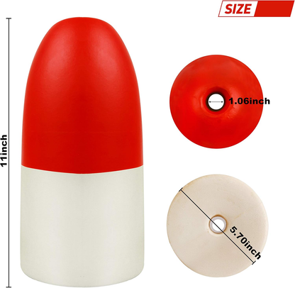 Crab Fishing Trap Floats Buoy - Kayak Outrigger Stabilizer Crab Pot Markers 5x11 6x14 7x14 inch Red/White