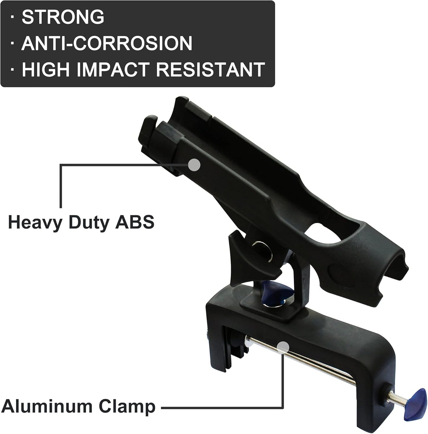 Fishing Rod Holder for Boat 360° Adjustable Boat Rod Holder Racks Clamp on Fish Pole Holders Stand Rack for Boats Kayak Canoe Raft Accessories