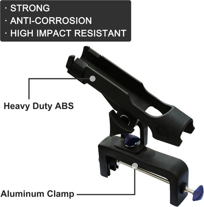 Fishing Rod Holder for Boat 360° Adjustable Boat Rod Holder Racks Clamp on Fish Pole Holders Stand Rack for Boats Kayak Canoe Raft Accessories
