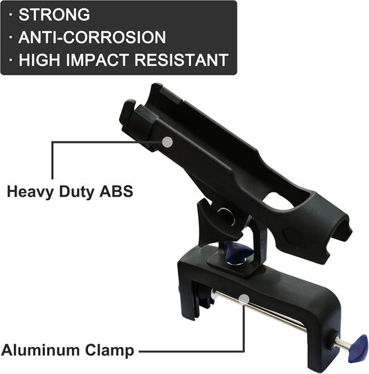 Fishing Rod Holder for Boat 360° Adjustable Boat Rod Holder Racks Clamp on Fish Pole Holders Stand Rack for Boats Kayak Canoe Raft Accessories