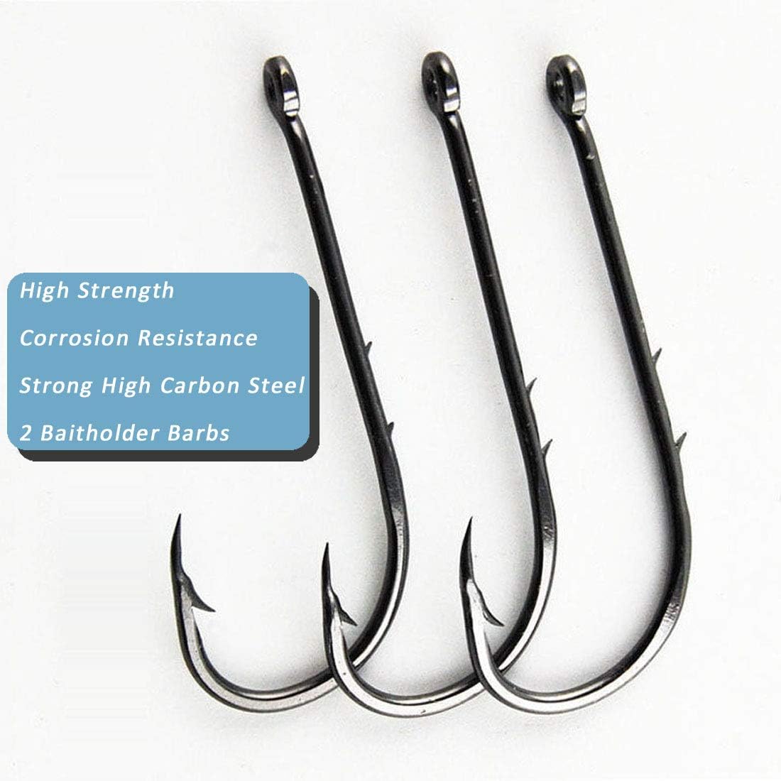 Baitholder Fishing Hooks Barbed Shank Beak Bait Holder Hooks Black Carbon Steel Offset Jig Fishing Hooks Saltwater Freshwater