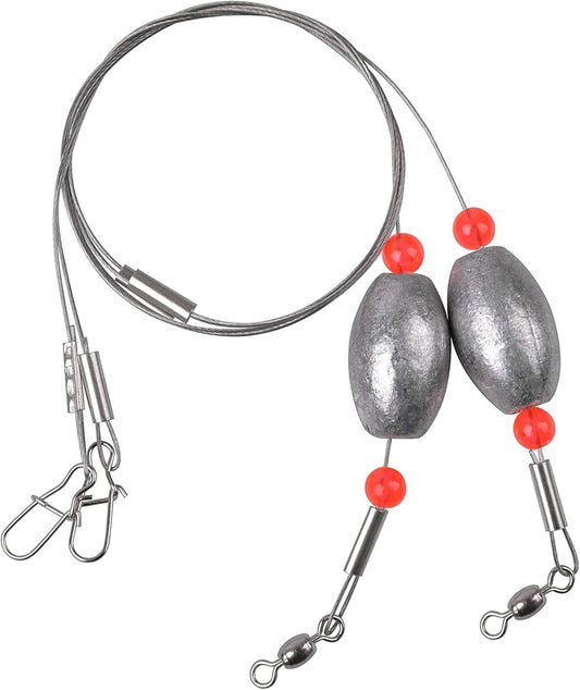 Fishing Egg Sinker Rigs, 8pcs Catfish Rigs Saltwater Flounder Rigs Fishing Wire Leader Rigs with Egg Weights Swivel Snaps Fishing Ready Rigs Bottom Rig