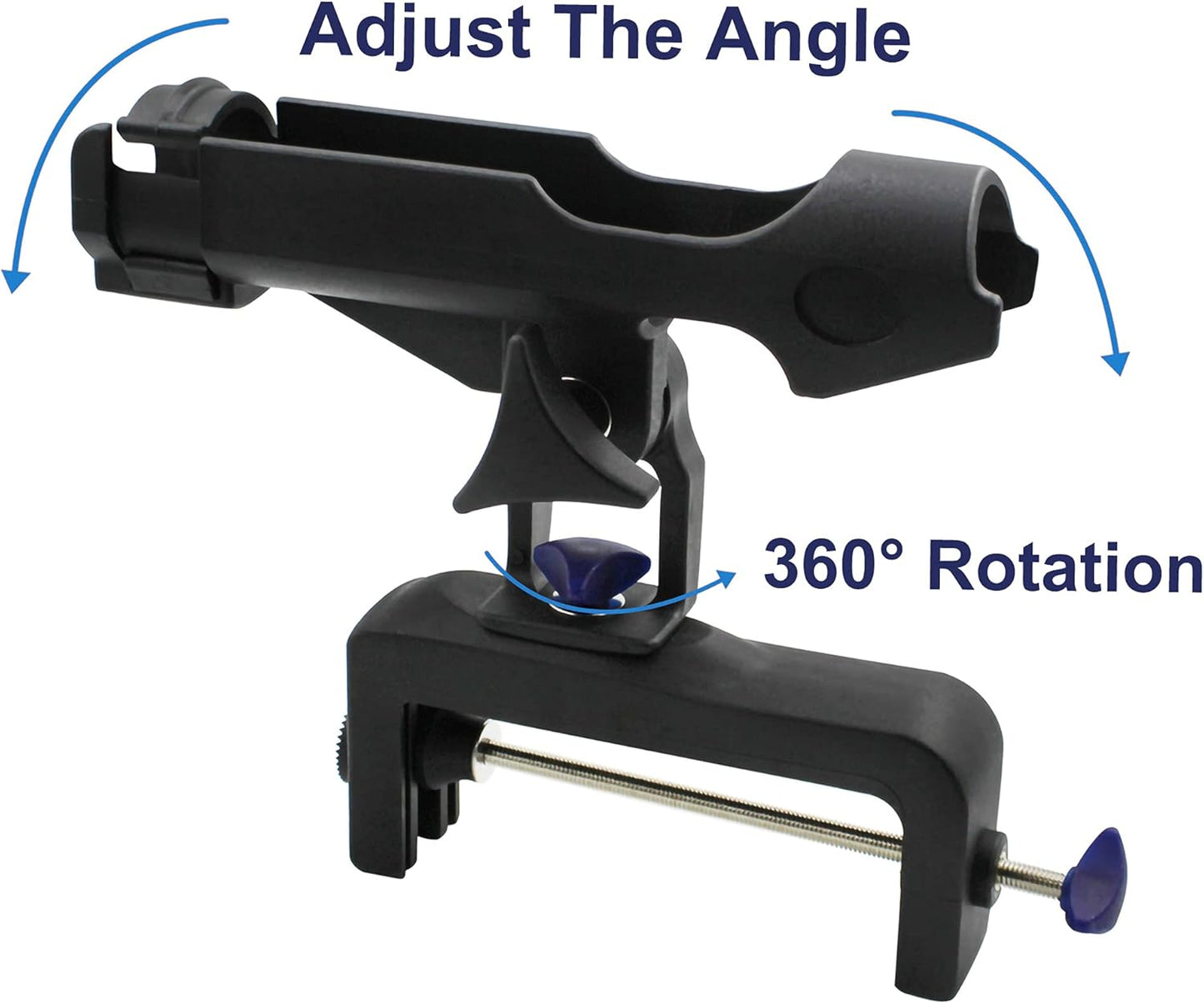 Fishing Rod Holder for Boat 360° Adjustable Boat Rod Holder Racks Clamp on Fish Pole Holders Stand Rack for Boats Kayak Canoe Raft Accessories