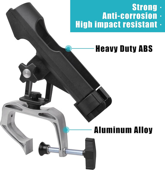 Fishing Rod Holder for Boat 360° Adjustable Boat Rod Holder Racks Clamp on Fish Pole Holders Stand Rack for Boats Kayak Canoe Raft Accessories