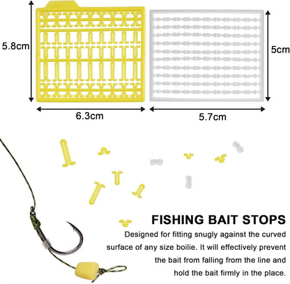 Carp Fishing Hair Rigs Kit - 18pcs High Carbon Steel Hook Rolling Swivel Boilies Carp Fishing Rigs with 2 Card Boilie Bait Stops 4 Sizes Stringer Needles 30pcs Soft Corn Baits