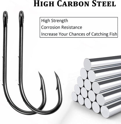 Baitholder Fishing Hooks Barbed Shank Beak Bait Holder Hooks Black Carbon Steel Offset Jig Fishing Hooks Saltwater Freshwater