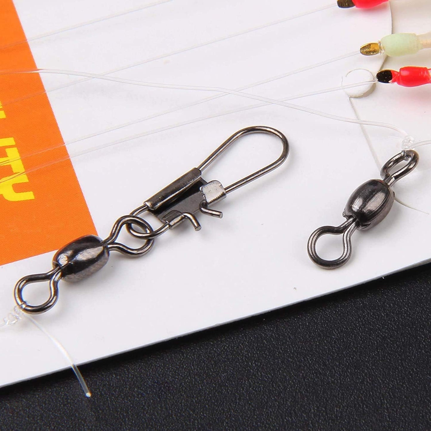 Fishing Bait Rigs Set 15 Packs String Hooks Glow Lure Rig Saltwater Surf Fishing Rigs with Real Fish Skin, Sharp Hooks Swivels for Mackeral Herring Baitfish