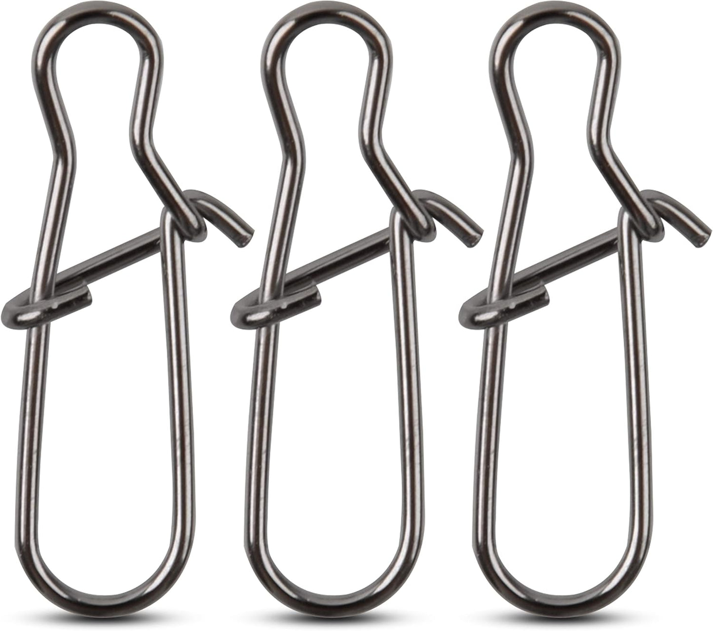 100 Pack Duo Lock Snaps Size 0-8 Black Nice Snap Swivel Solid Rings Stainless Steel USA Fishing Tackle Kit - Test: 26LB-220LB