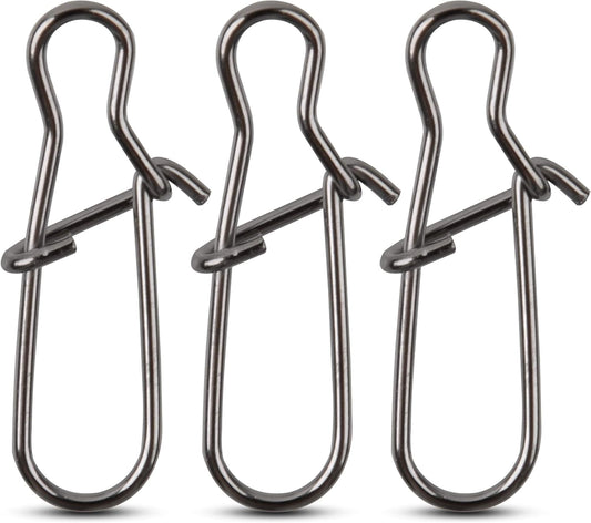 100 Pack Duo Lock Snaps Size 0-8 Black Nice Snap Swivel Solid Rings Stainless Steel USA Fishing Tackle Kit - Test: 26LB-220LB