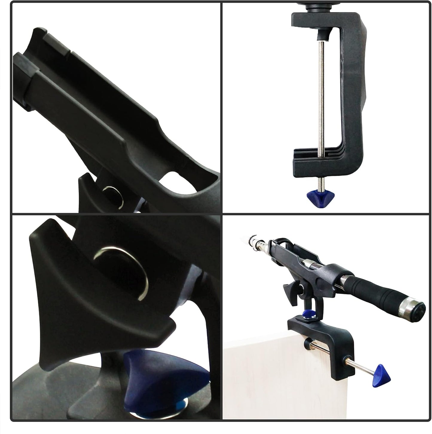 Fishing Rod Holder for Boat 360° Adjustable Boat Rod Holder Racks Clamp on Fish Pole Holders Stand Rack for Boats Kayak Canoe Raft Accessories
