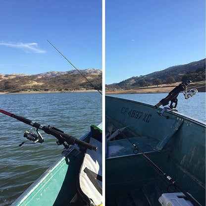 Fishing Rod Holder for Boat 360° Adjustable Boat Rod Holder Racks Clamp on Fish Pole Holders Stand Rack for Boats Kayak Canoe Raft Accessories