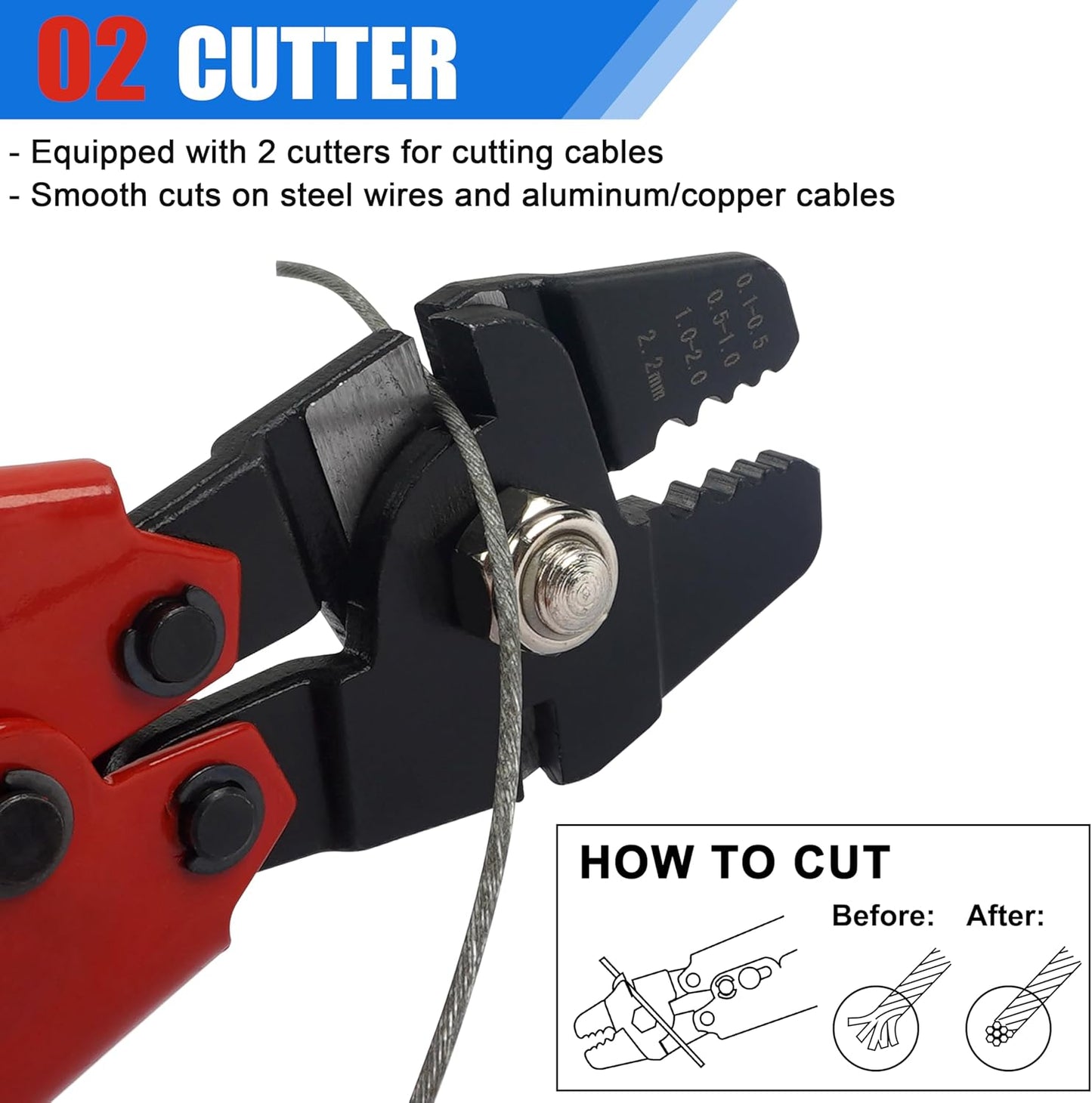 Fishing Crimping Tool Kit, Fishing Crimp Pliers with 500pcs Crimp Sleeves Beads Set, Heavy Duty Wire Leader Rope Crimper Tool Wire Cutter Aluminum Copper Loop Sleeves