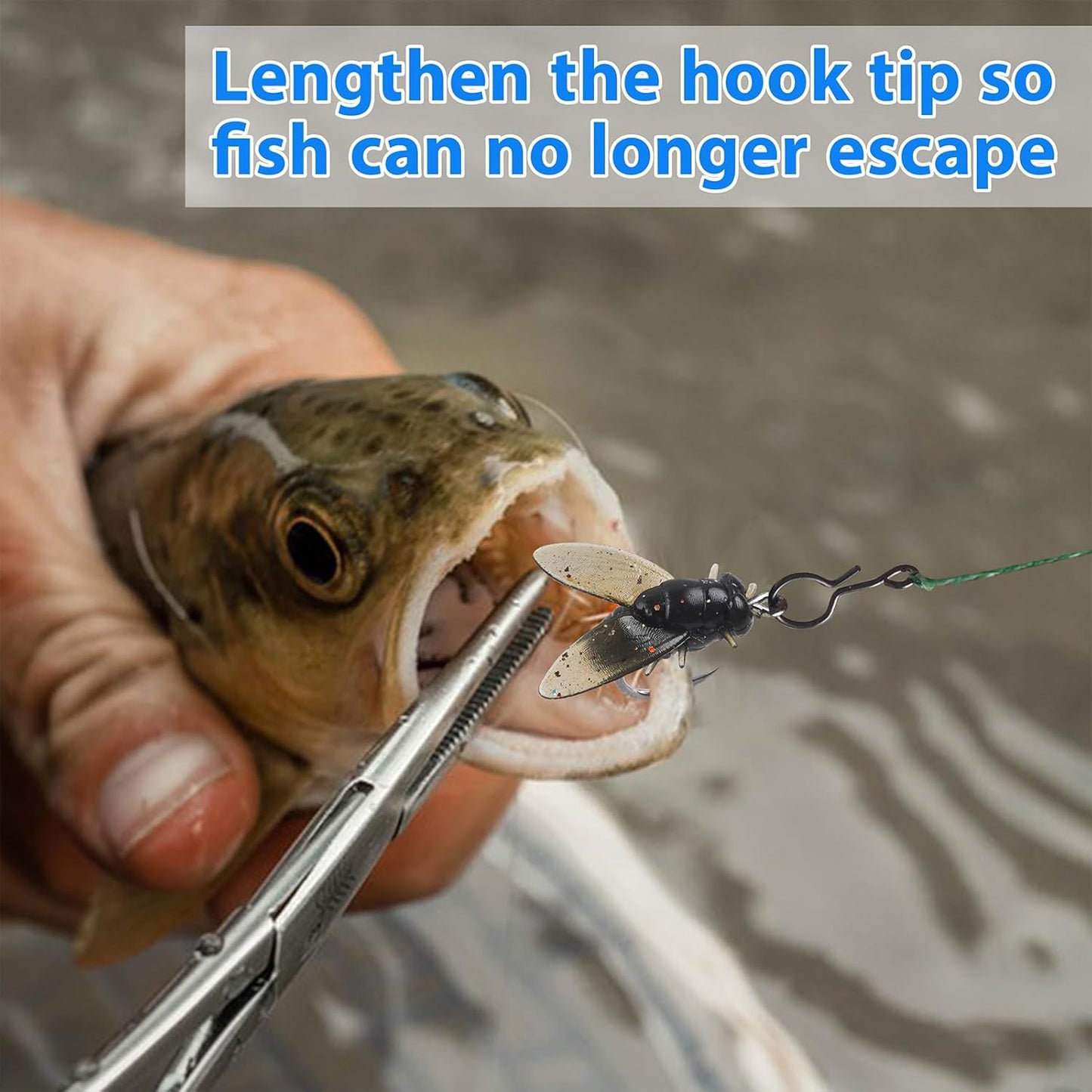 Bionic Fly Fishing Bait, Flies Fishing Lures Kit Trout Jigs Swimbaits Dry Flies Fly Fishing Lures Fish Attractant Fly Fishing Hook for Saltwater Freshwater Bass Panfish 15mm