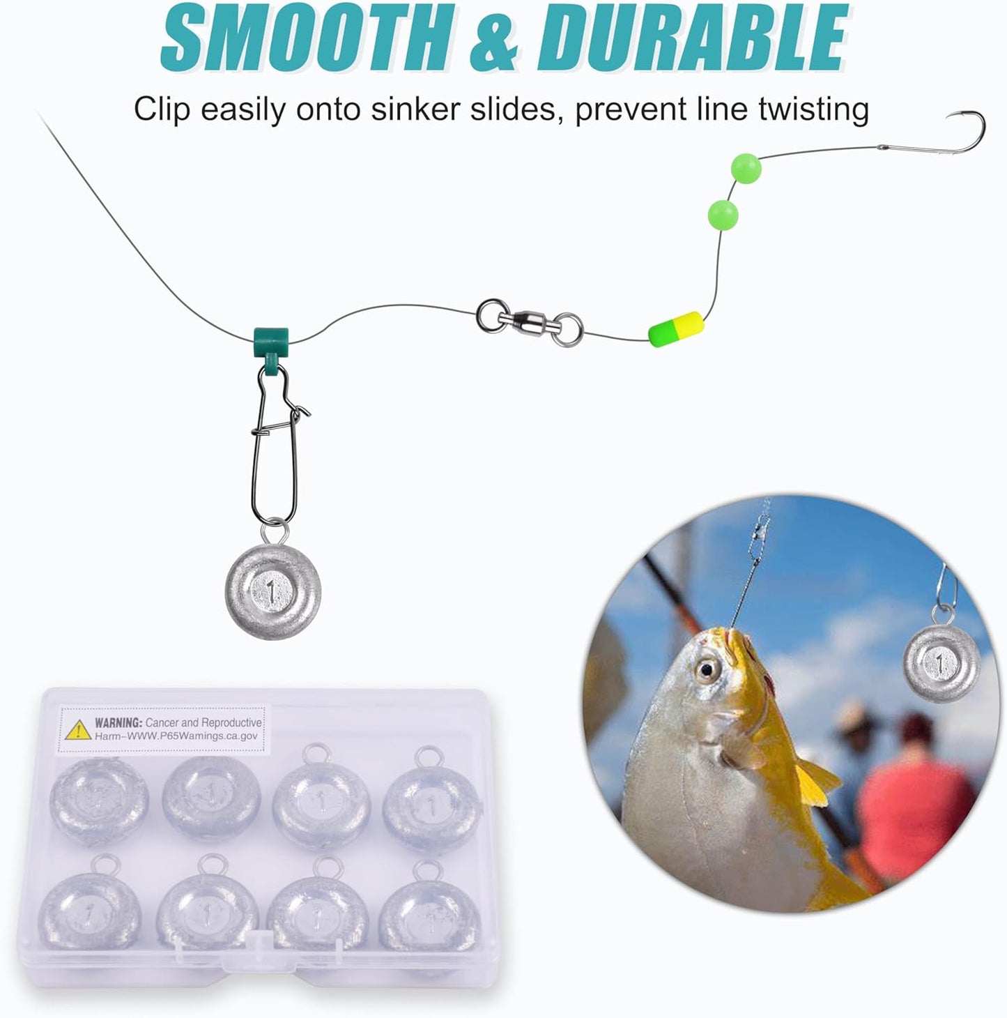 Disc Sinkers Fishing Weights, Coin Fishing Sinkers Weights Saltwater Surf Fishing Weights Bottom Drifting Trolling Catfishing Fishing Sinkers Saltwater Gear Tackle 1oz 2oz 3oz 4oz 5oz 6oz 8oz