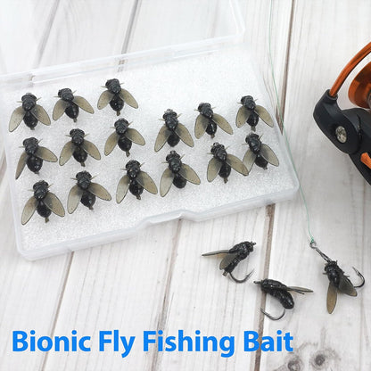 Bionic Fly Fishing Bait, Flies Fishing Lures Kit Trout Jigs Swimbaits Dry Flies Fly Fishing Lures Fish Attractant Fly Fishing Hook for Saltwater Freshwater Bass Panfish 15mm