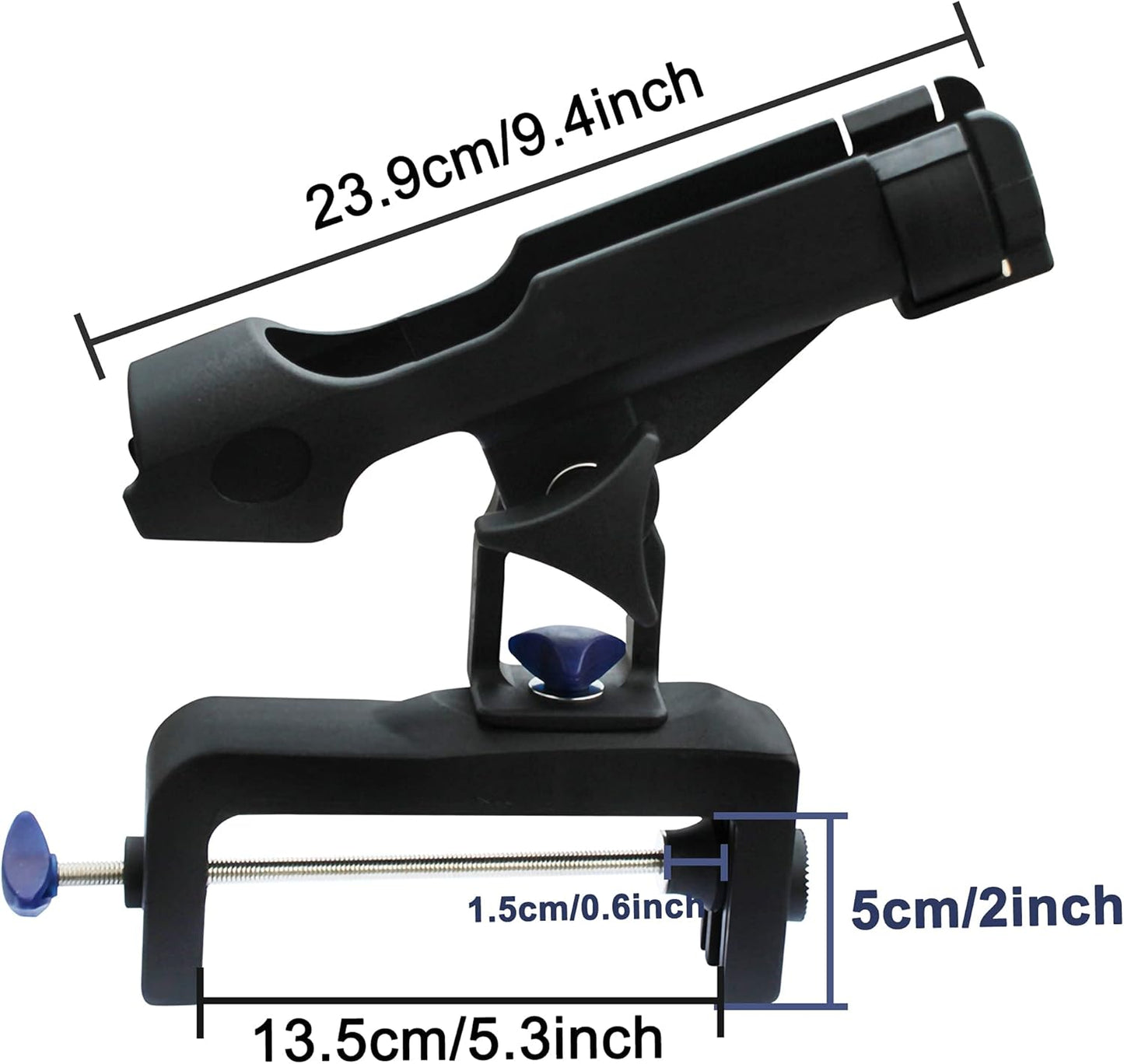 Fishing Rod Holder for Boat 360° Adjustable Boat Rod Holder Racks Clamp on Fish Pole Holders Stand Rack for Boats Kayak Canoe Raft Accessories