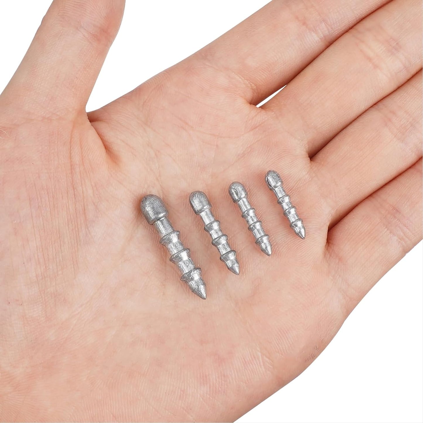 Fishing Nail Weights Insert Sinkers Fishing Weights Worm Bass Fishing Sinkers Weights for Soft Plastic Lures Wacky Rig Neko Rig Fishing Tackle 4 Sizes