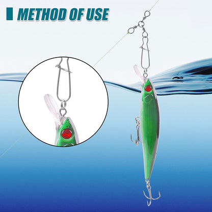 3 Way Snap Swivels Fishing Tackle, 25pcs High Strength T-Turn Fishing Swivels with Snaps Saltwater Fishing Lure Connectors for Trolling Catfish Rig