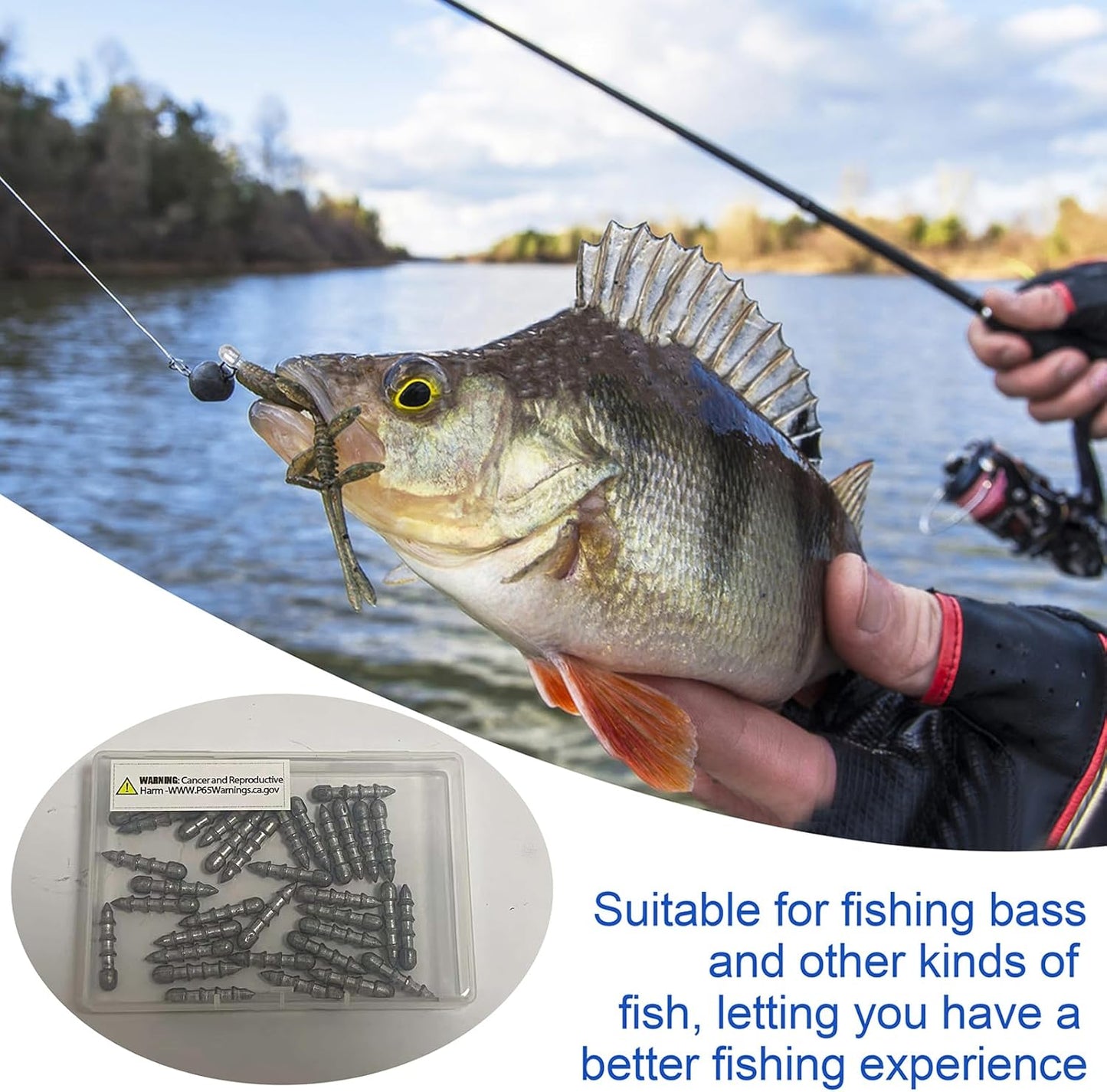 Fishing Nail Weights Insert Sinkers Fishing Weights Worm Bass Fishing Sinkers Weights for Soft Plastic Lures Wacky Rig Neko Rig Fishing Tackle 4 Sizes