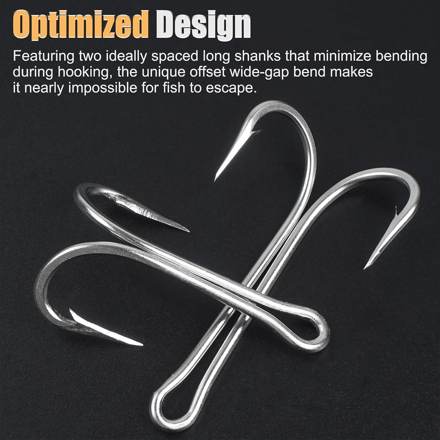 Classic Double Fishing Hooks Stainless Steel Frog Hooks Fishing Double Hooks Sharp Open Shank Barbed for Saltwater Freshwater Fishing 10pcs