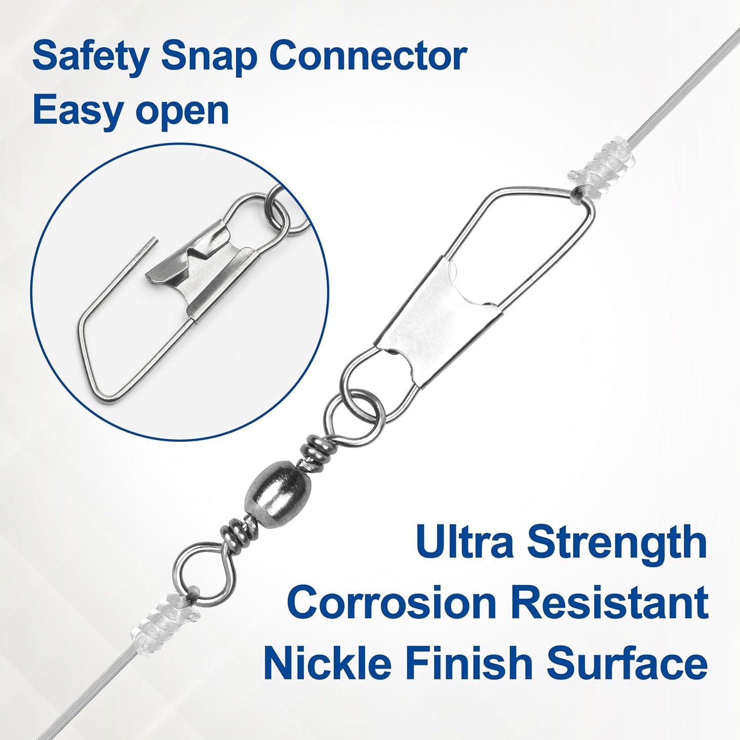 Fishing Barrel Swivel with Nice Snap-100pcs Fishing Connector Snap Swivels Solid Rings Fishing High Strength Fishing Accessories Fishing Tackle