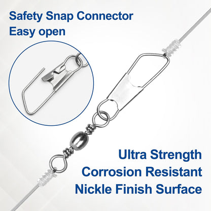 Fishing Barrel Swivel with Nice Snap-100pcs Fishing Connector Snap Swivels Solid Rings Fishing High Strength Fishing Accessories Fishing Tackle