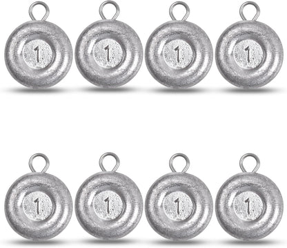 Disc Sinkers Fishing Weights, Coin Fishing Sinkers Weights Saltwater Surf Fishing Weights Bottom Drifting Trolling Catfishing Fishing Sinkers Saltwater Gear Tackle 1oz 2oz 3oz 4oz 5oz 6oz 8oz