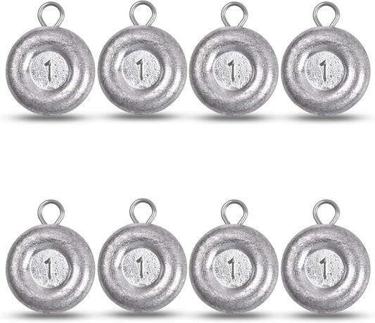 Disc Sinkers Fishing Weights, Coin Fishing Sinkers Weights Saltwater Surf Fishing Weights Bottom Drifting Trolling Catfishing Fishing Sinkers Saltwater Gear Tackle 1oz 2oz 3oz 4oz 5oz 6oz 8oz