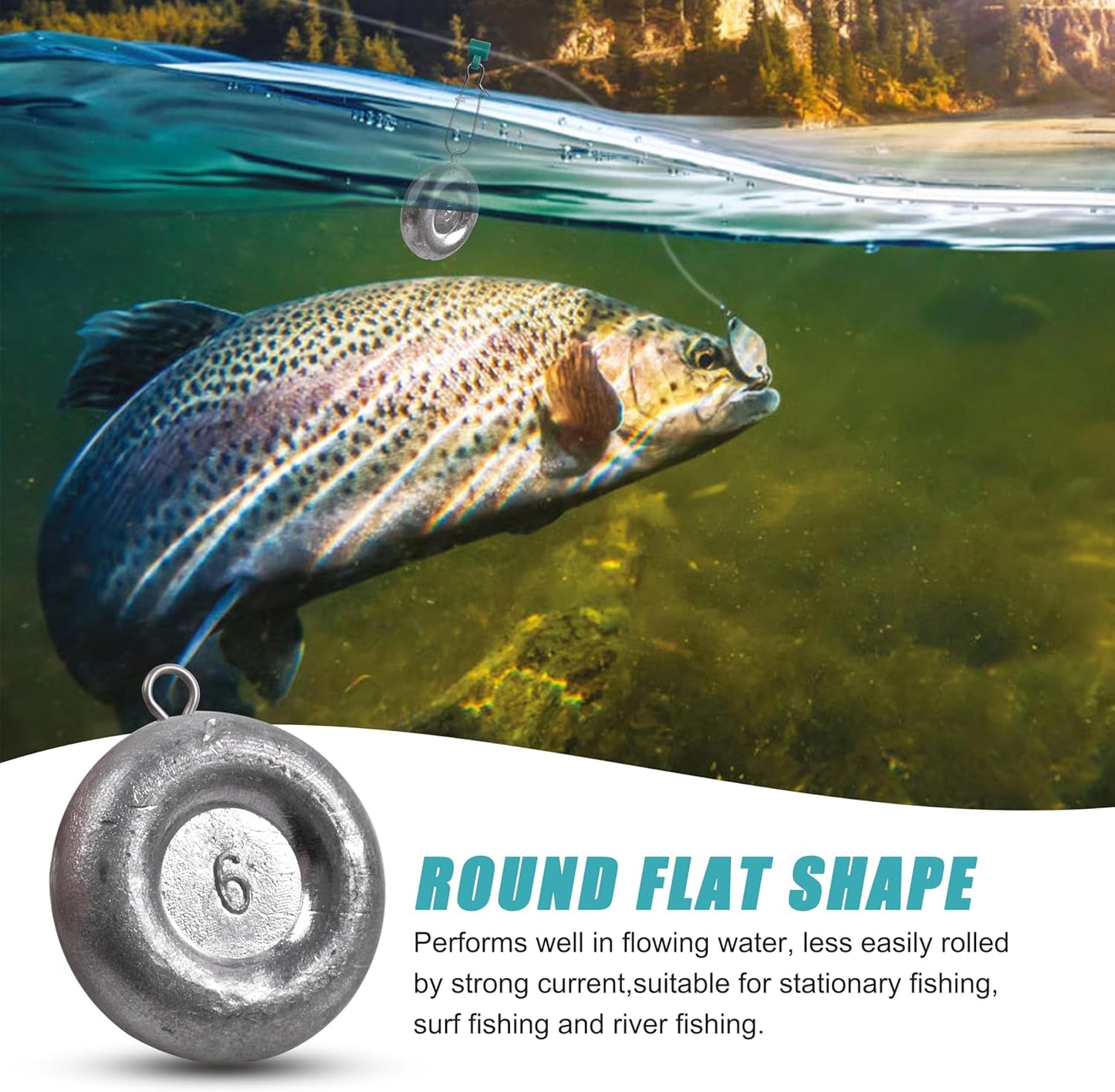Disc Sinkers Fishing Weights, Coin Fishing Sinkers Weights Saltwater Surf Fishing Weights Bottom Drifting Trolling Catfishing Fishing Sinkers Saltwater Gear Tackle 1oz 2oz 3oz 4oz 5oz 6oz 8oz