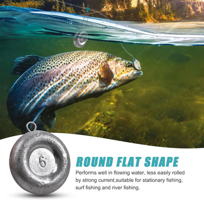 Disc Sinkers Fishing Weights, Coin Fishing Sinkers Weights Saltwater Surf Fishing Weights Bottom Drifting Trolling Catfishing Fishing Sinkers Saltwater Gear Tackle 1oz 2oz 3oz 4oz 5oz 6oz 8oz