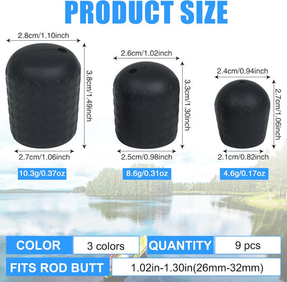 Fishing Rod Butt Cushion, Silicon Fishing Rod Butt Cap End Rod Seat Cushions Protector Pole Holder Accessory