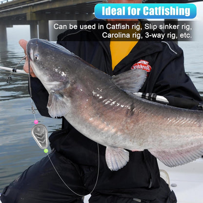 No Roll Sinkers Fishing Weights, Flat Weights No Snag Inline Slip Sinkers Catfish Weight for Freshwater Saltwater Surf Fishing
