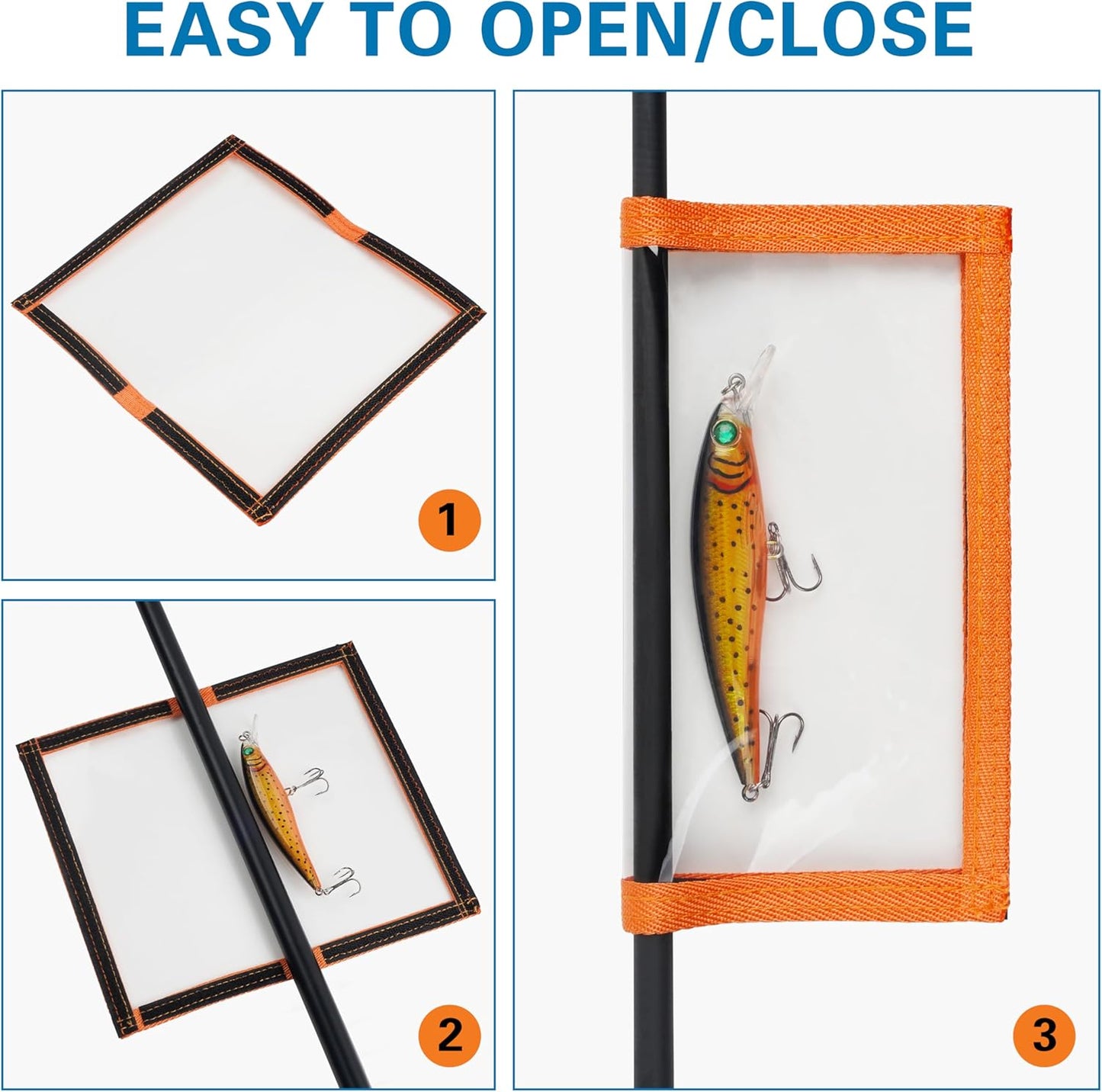 Fishing Lure Wrap, 5pcs Clear PVC Fishing Hook Covers Thicken Safe Easily See Lure Covers Bait Storage for Rod Keep Children Pets Fishermen Safe