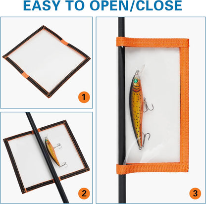 Fishing Lure Wrap, 5pcs Clear PVC Fishing Hook Covers Thicken Safe Easily See Lure Covers Bait Storage for Rod Keep Children Pets Fishermen Safe