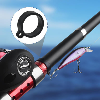 Fishing Rod Hook Keeper Kit, 16pcs Fishing Lure Bait Holder Fishing Pole Hook Keeper Holder Elastic Rubber Rings for Worm and Treble Hook Fishing Tackle Tool 2 Sizes