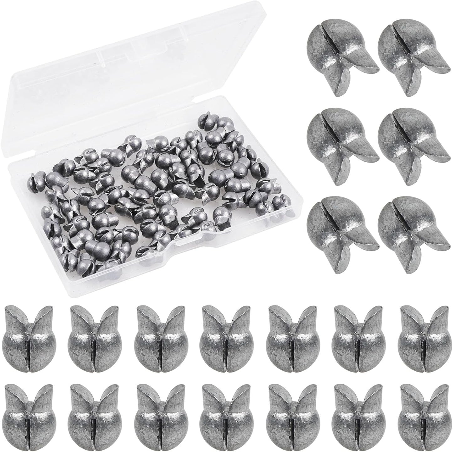 100pcs Split Shot Fishing Weights Removable Round Clip On Fly Fishing Line Sinkers Freshwater Saltwater Split Shot Fishing Sinkers Weights