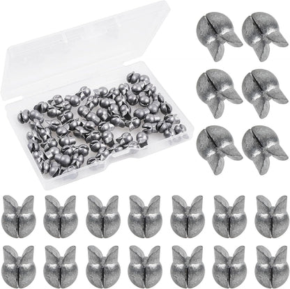 100pcs Split Shot Fishing Weights Removable Round Clip On Fly Fishing Line Sinkers Freshwater Saltwater Split Shot Fishing Sinkers Weights