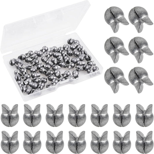 100pcs Split Shot Fishing Weights Removable Round Clip On Fly Fishing Line Sinkers Freshwater Saltwater Split Shot Fishing Sinkers Weights