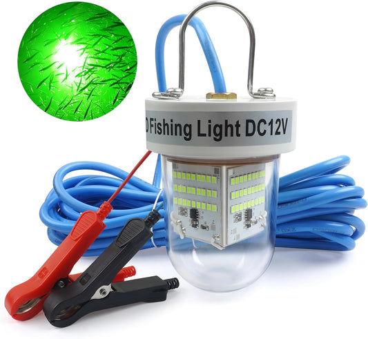 Underwater Fishing Light Super Bright 40000 Lumens 12V LED Submersible Fish Bait Finder Night Deep Drop Fishing Light for Snook Crappie Shrimp Squid Fish