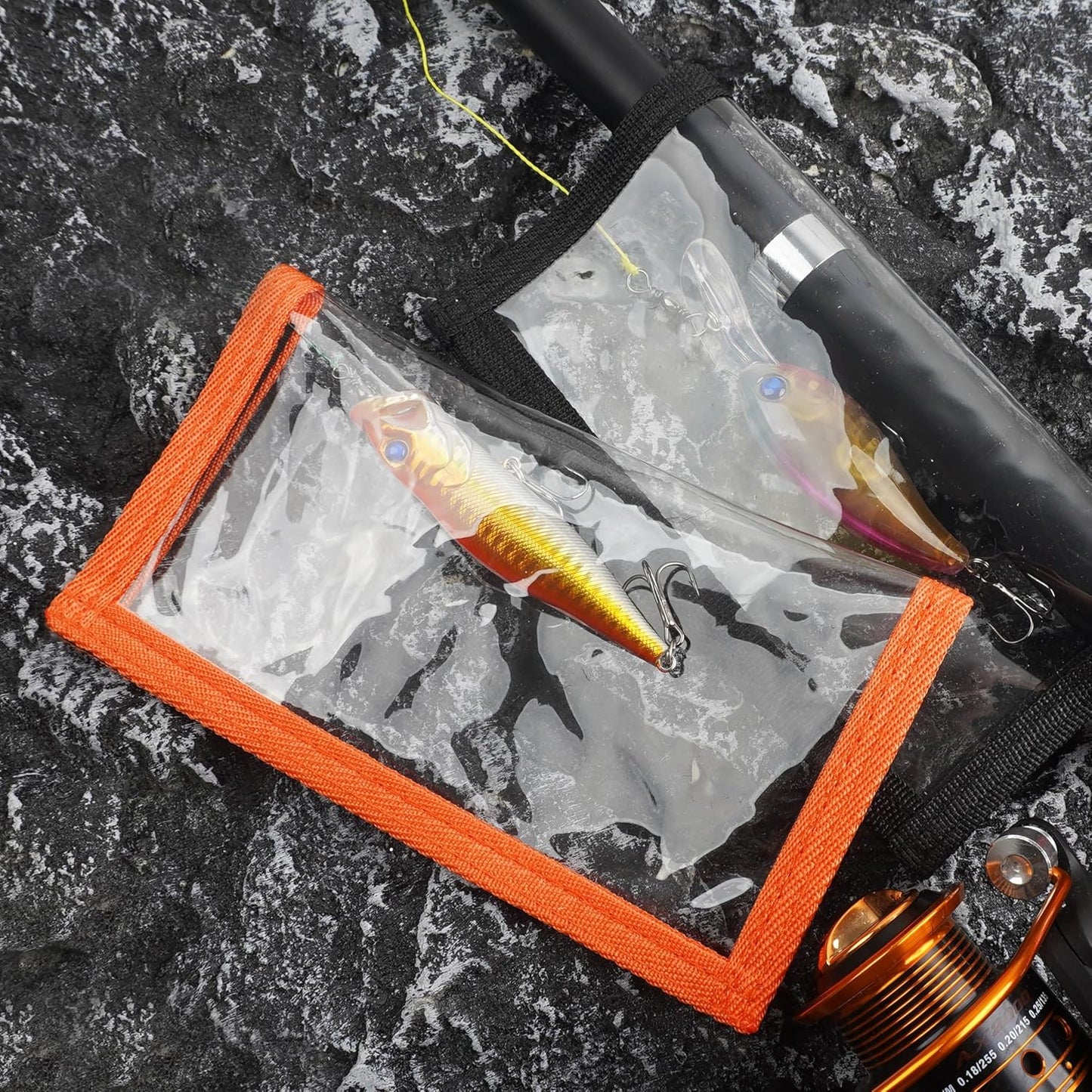 Fishing Lure Wrap, 5pcs Clear PVC Fishing Hook Covers Thicken Safe Easily See Lure Covers Bait Storage for Rod Keep Children Pets Fishermen Safe