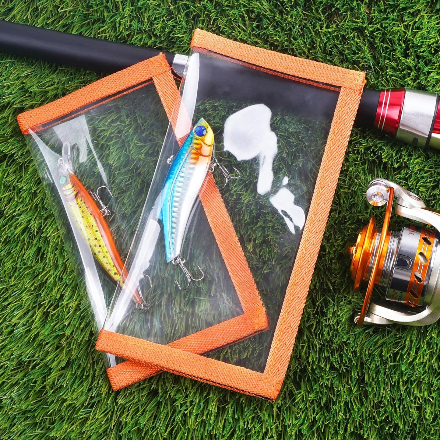 Fishing Lure Wrap, 5pcs Clear PVC Fishing Hook Covers Thicken Safe Easily See Lure Covers Bait Storage for Rod Keep Children Pets Fishermen Safe